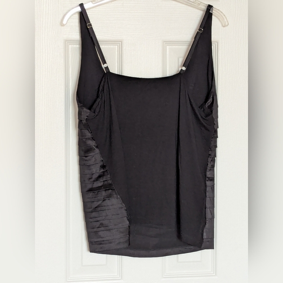 Cache Women's (Size XL) Black Silky Pleated Top with Silver Stud Accents - Picture 8 of 11